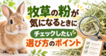 牧草の粉が気になるときにチェックしたい選び方のポイント